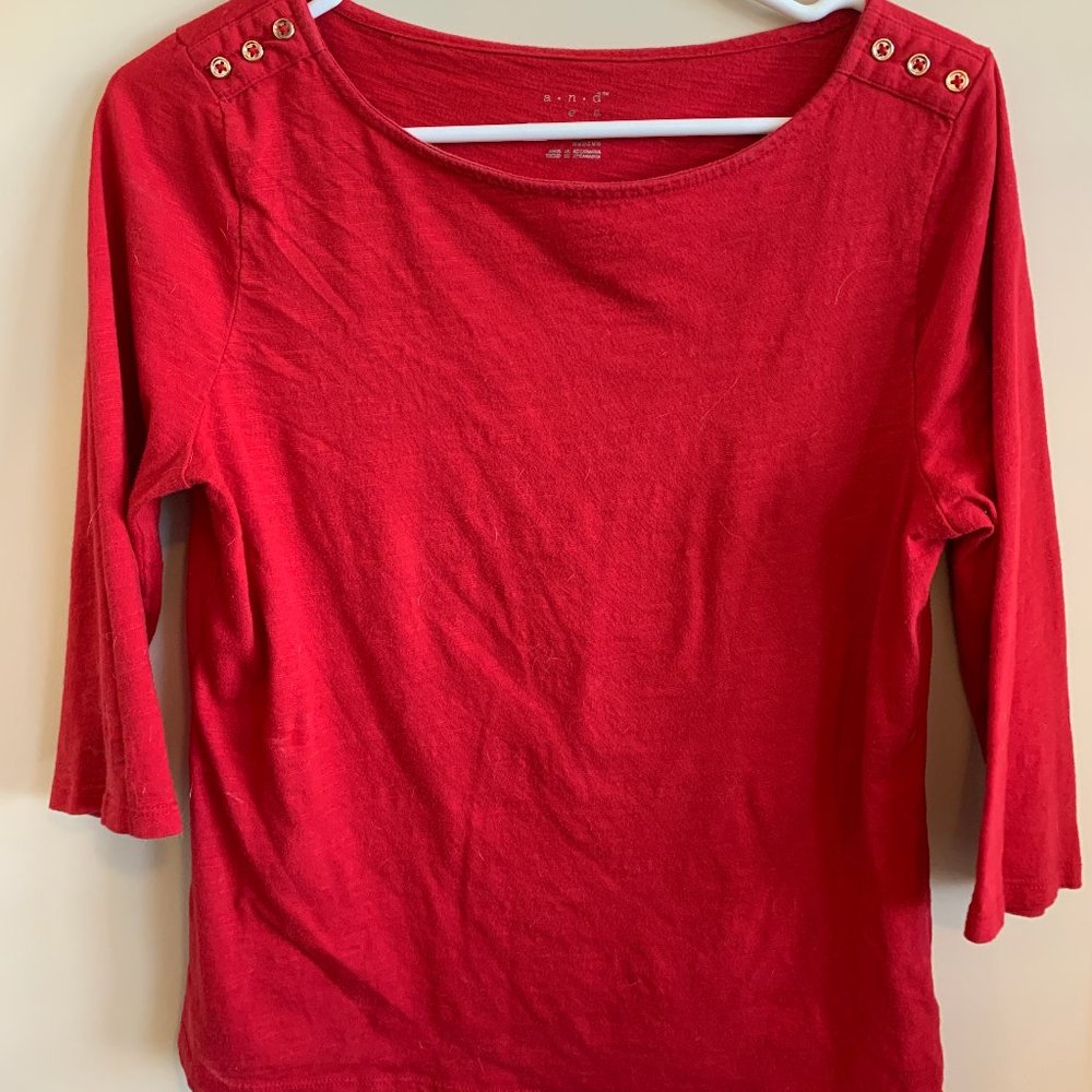 Red Quarter Sleeve Shirt